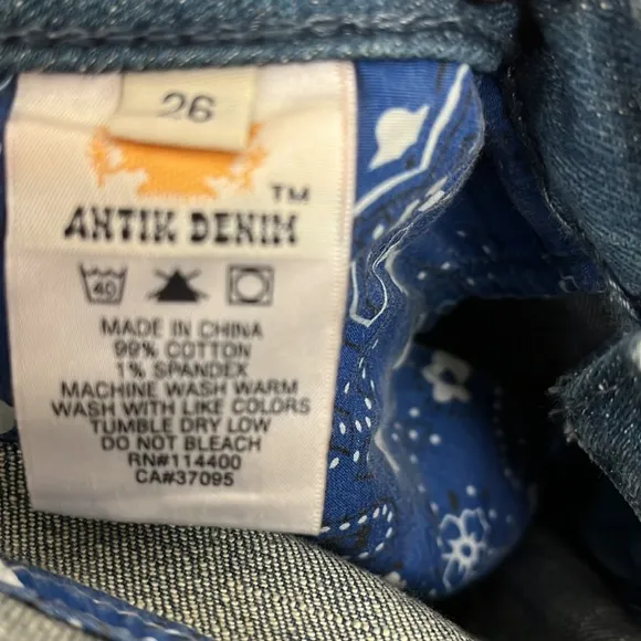 Antik Denim Flare Jeans 26 Long Inseam