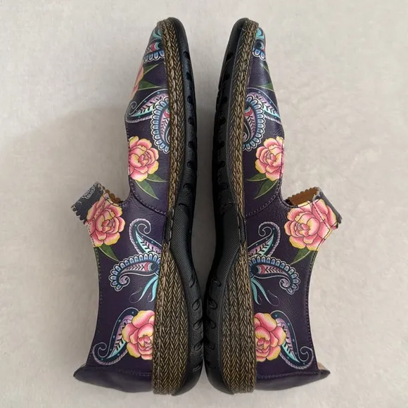 Anuschka | Ella Printed Artwork Leather Mary Jane 4241 Peonies and Paisleys (8)
