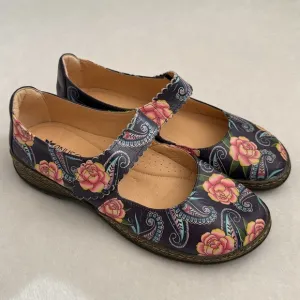 Anuschka | Ella Printed Artwork Leather Mary Jane 4241 Peonies and Paisleys (8)
