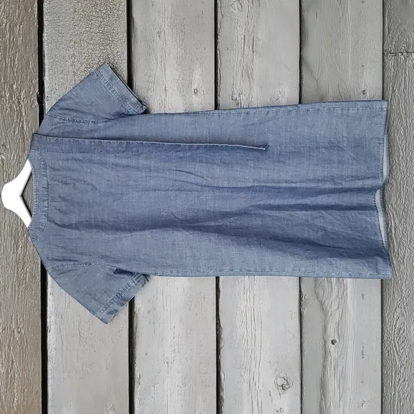 A.P.C. Indigo Cotton Italian Chambray Denim Tie-Front Jess Dress sz 34/XS Womens