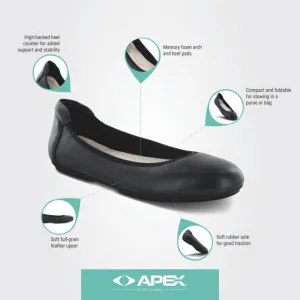 Apexfoot Women's Ballet Flats - Casual Shoe - Black