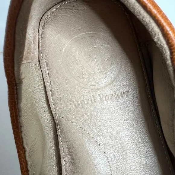 April Parker Perfect Flats Brown Leather Shoe Size 9