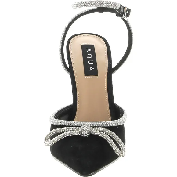 Aqu Suede Embellished Ankle Strap Pumps Shoes Women's Size 9.5 NWB