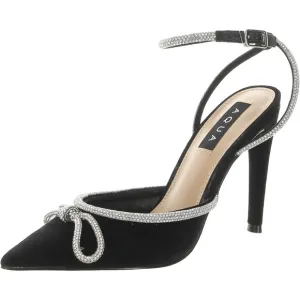 Aqu Suede Embellished Ankle Strap Pumps Shoes Women's Size 9.5 NWB