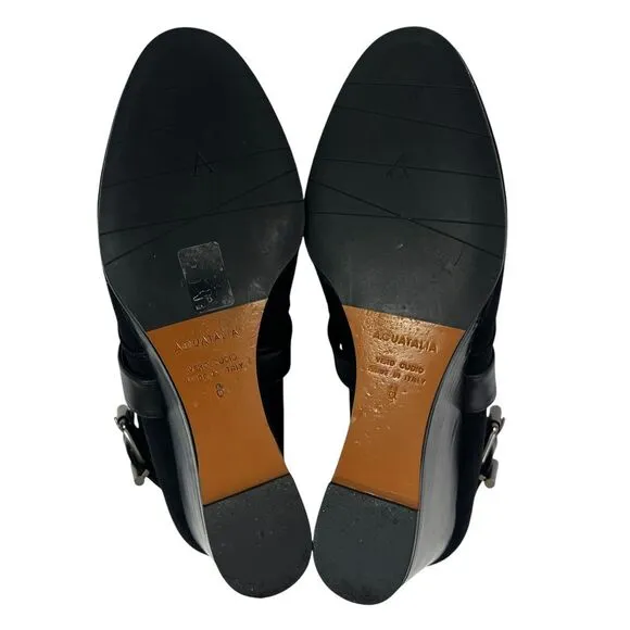 Aquatalia Tillie Black Suede Wedge‎ Anke Boots Womens Size 8