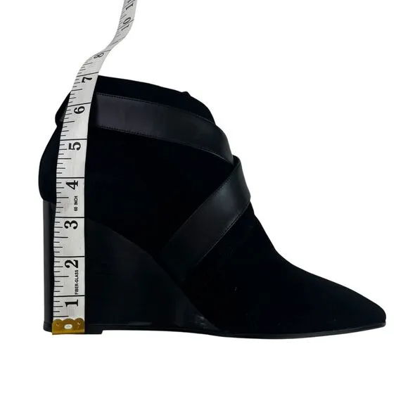 Aquatalia Tillie Black Suede Wedge‎ Anke Boots Womens Size 8