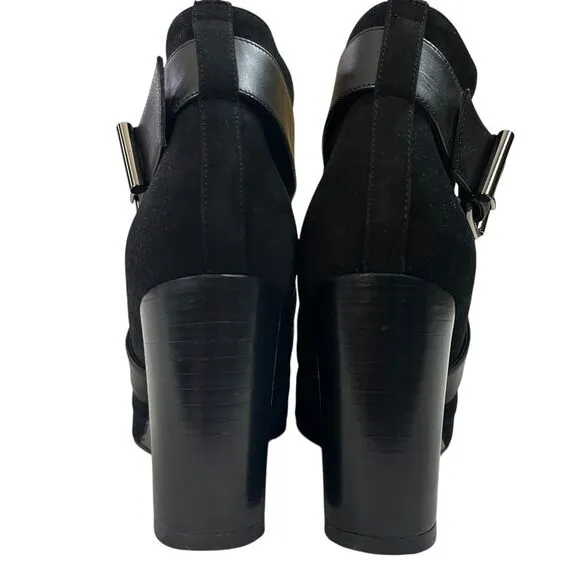 Aquatalia Tillie Black Suede Wedge‎ Anke Boots Womens Size 8