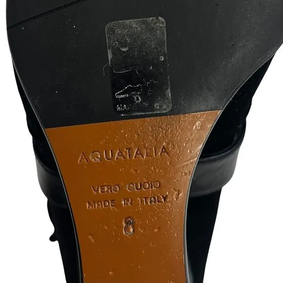 Aquatalia Tillie Black Suede Wedge‎ Anke Boots Womens Size 8