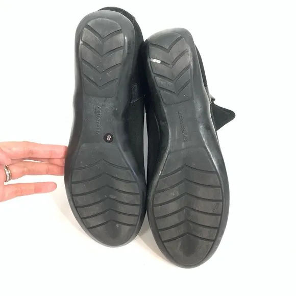 AQUATALIA Zip Black Suede Flat Bootie Ankle Boots
