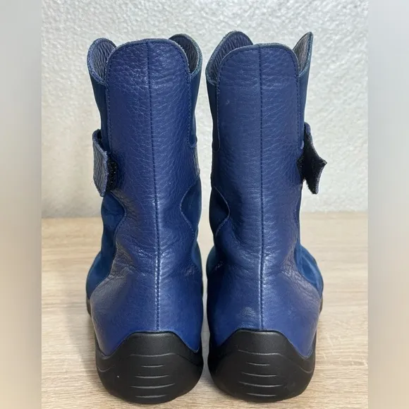Arche Women's 36US 5.5Kings Blue Leather/Suede Flat Ankle Booties