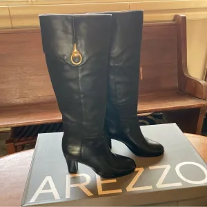 Arezzo Black Heeled Boots