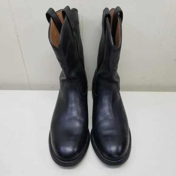 Ariat 7.5EE Black Leather 35501 Heritage Western Roper Boots
