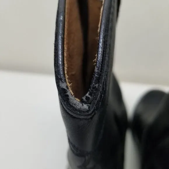 Ariat 7.5EE Black Leather 35501 Heritage Western Roper Boots