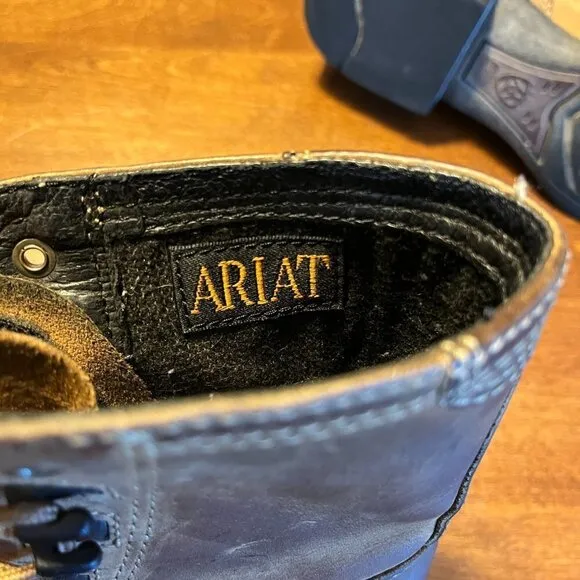 Ariat Heritage flat lace-up ankle boots women 6.5 brown leather