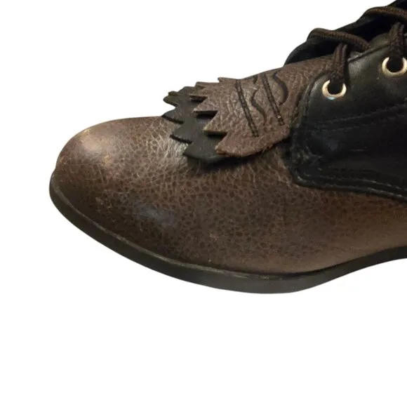 Ariat Lace Up Cowboy Boots Ropers Black Brown Mens 9 Western Shoes Lacers Lace
