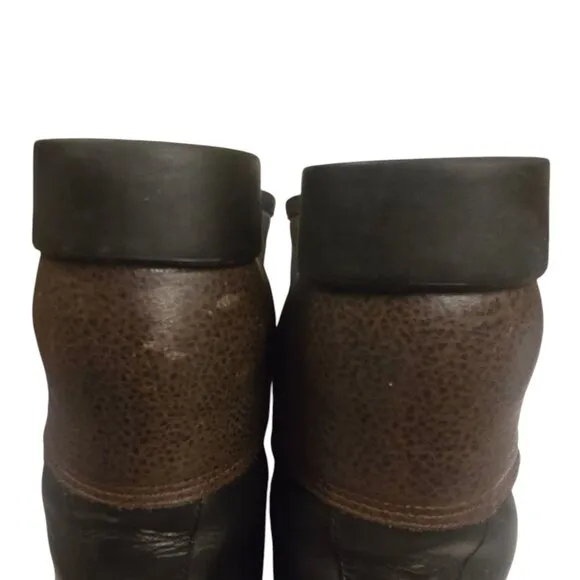 Ariat Lace Up Cowboy Boots Ropers Black Brown Mens 9 Western Shoes Lacers Lace