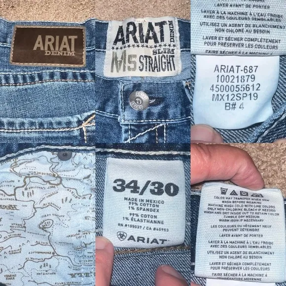 Ariat Men’s M5 Slim Straight Stillwell 34 X 30 Jeans 10021879