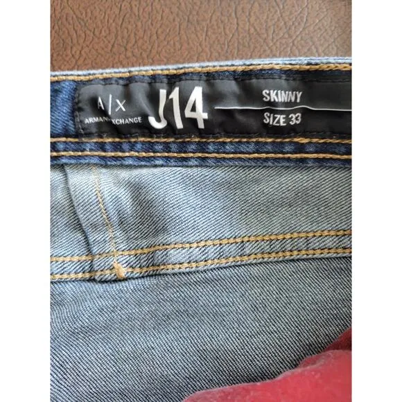 Armani Exchange Blue Jeans J14 Size 33 Skinny