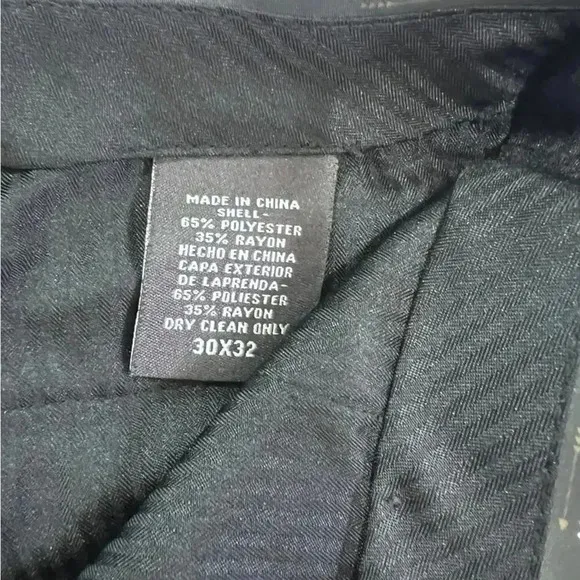 Arrow Dress Pants Men Size 30 x 32 Black Straight Leg Flat Front Business Casual