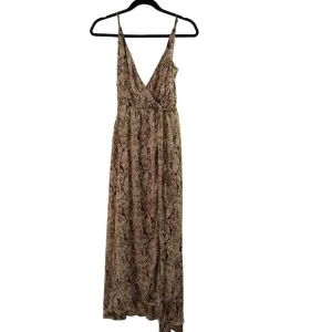 ASTR The Label Grey And White Snakeskin Maxi Wrap Tie Festival Dress-Small