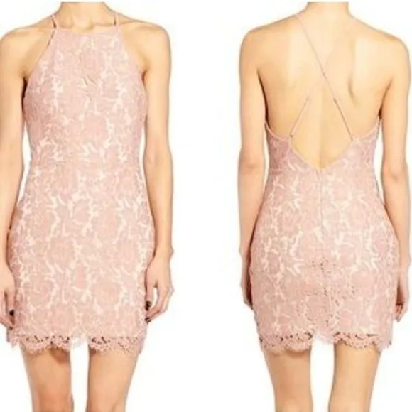 ASTR THE LABEL THE LACE MIDI DRESS/BACKLESS/CRISS CROSS ADJUSTABLE STRAPS