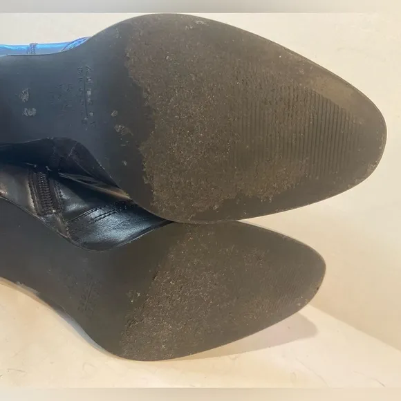 Audrey Brooke~Black Leather Heeled Ankle Boots~Inside Zipper Closure~Size 10M