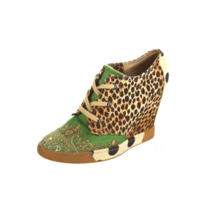 Authenthic D&amp;G Dolce And Gabbana Canvas Printed Lace-Up Boots Sneakers