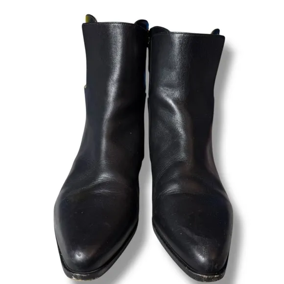 Authentic Chloe‎ Chelsea Black Leather Ankle Boots Gold Italian Luxury 36.5 6.5