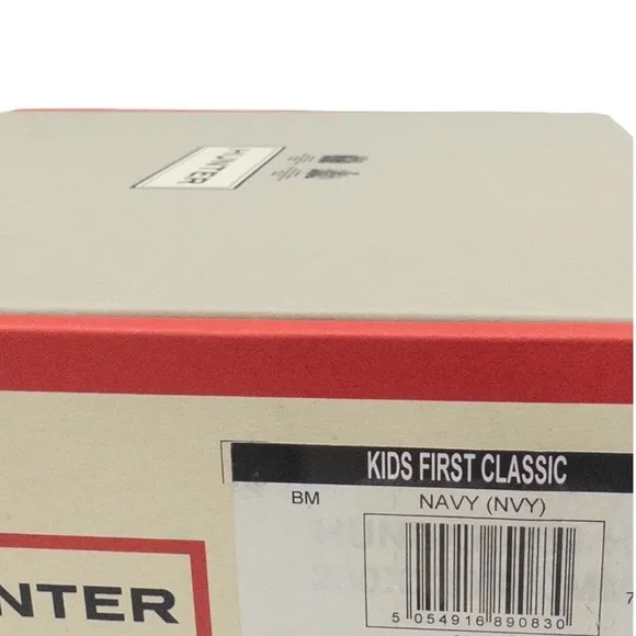 Authentic Hunter Kids First Classic Rain Boots Navy Blue 6 Boys 7 Girls EU22