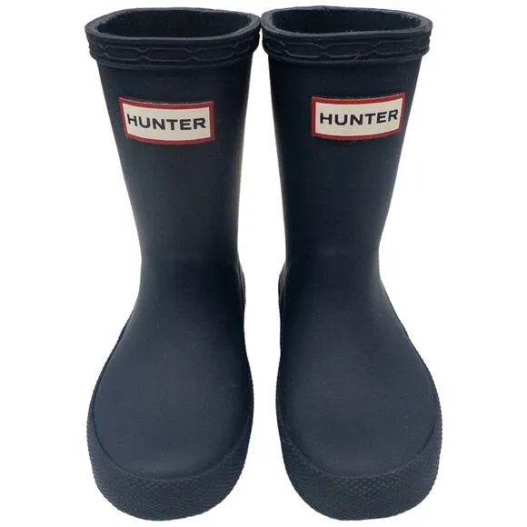 Authentic Hunter Kids First Classic Rain Boots Navy Blue 7 Boys 6 Girls 24 month