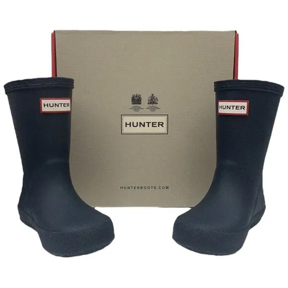 Authentic Hunter Kids First Classic Rain Boots Navy Blue 7 Boys 6 Girls 24 month