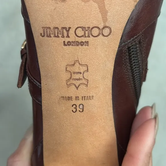 Authentic Jimmy Choo London designer ankle heeled boots
