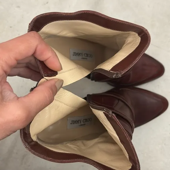 Authentic Jimmy Choo London designer ankle heeled boots