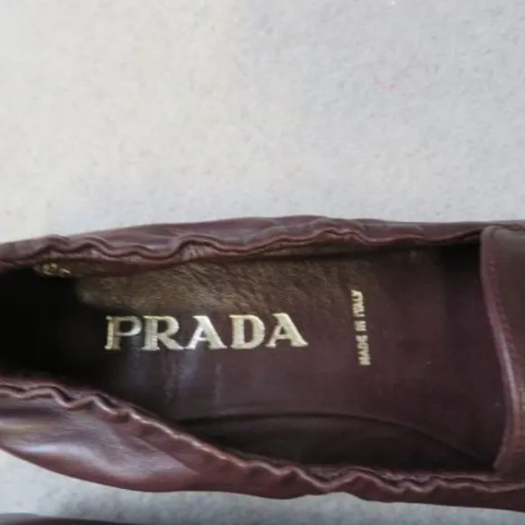Authentic Prada Brown Leather Flats