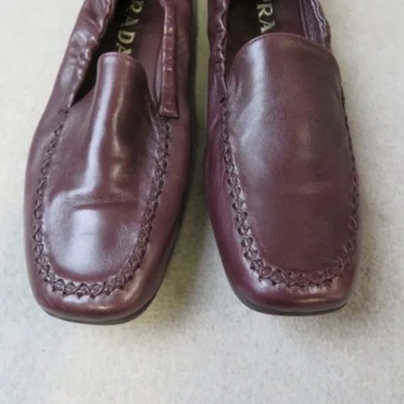 Authentic Prada Brown Leather Flats