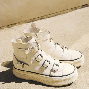 AZALEA WANG White Vegan Leather Fashion Sneakers