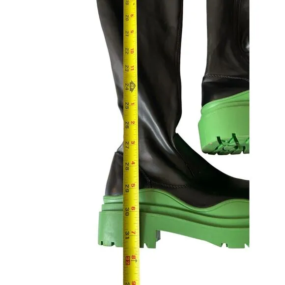 Azalea Wang Women's Black and Green Thigh High Boots Witch Halloween Naomi 7
