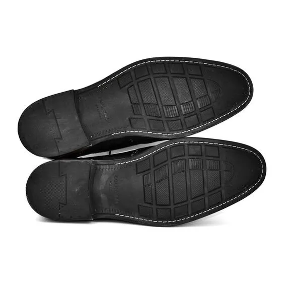 B0 Auth COLE HAAN Black Textured Leather Wingtip Oxford Shoes C24112 Size 10.5 M