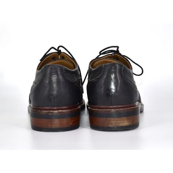 B0 Auth COLE HAAN Black Textured Leather Wingtip Oxford Shoes C24112 Size 10.5 M