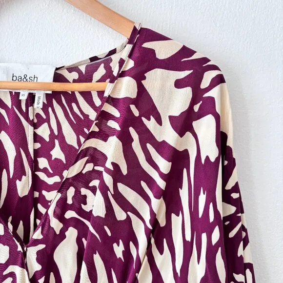 ba&amp;sh Goa Midi Dress in Bordeaux