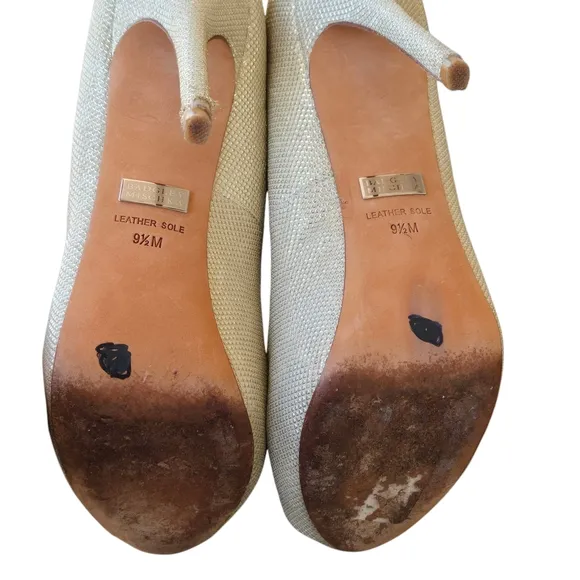 Badgley Mischka Glitter Peep-Toe Heels, Size 9.5