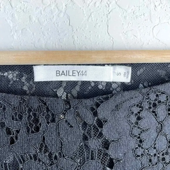Bailey 44 Stary Sky Lace Faux Leather Boat Neck Dress Small