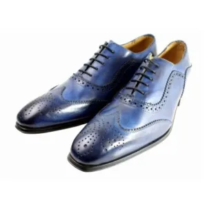 Baki Blue Oxford Italian Leather Shoes