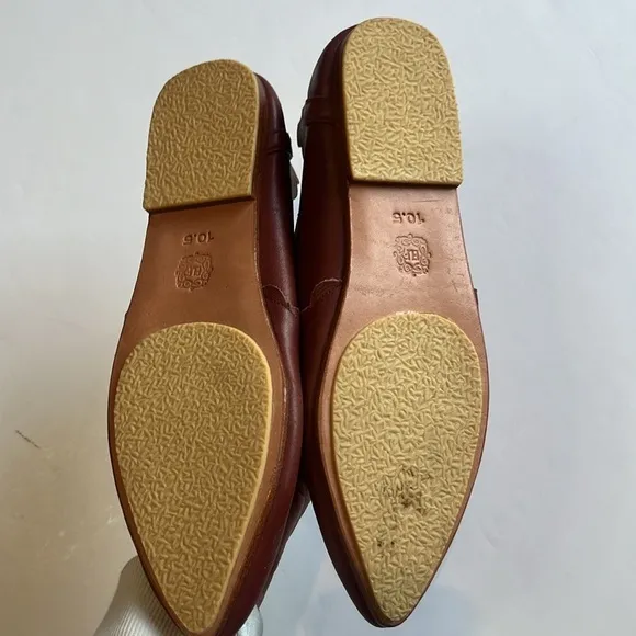 Bali Elf Valentina Handmade Scalloped Leather Ballet Flats Size 10.5