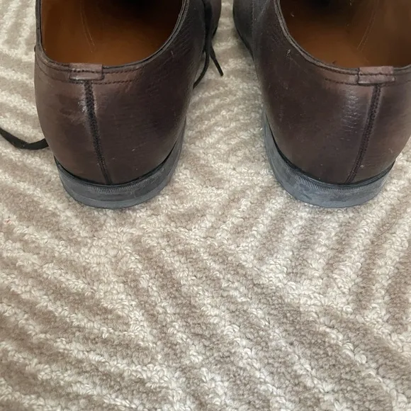 Bally Brown Leather Oxford Shoes with Brogue Detailing