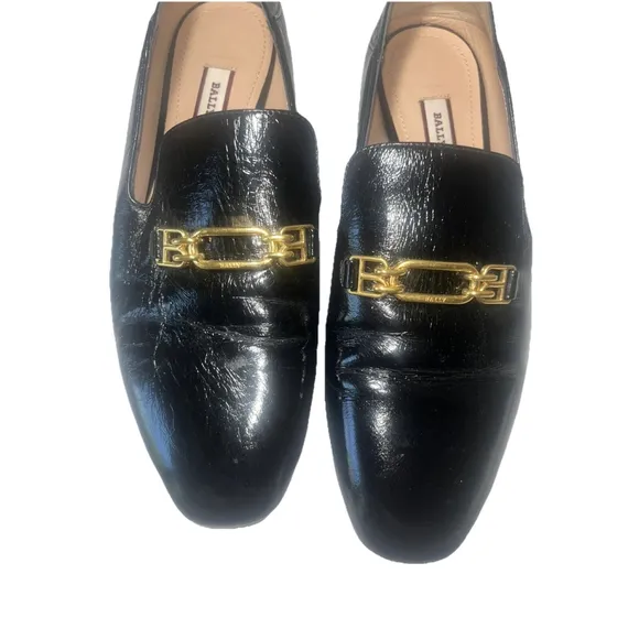 Bally Darcie Loafers Flats Black Leather Size 7.5