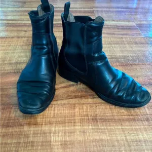 Bally flat ankle boots in black leather
