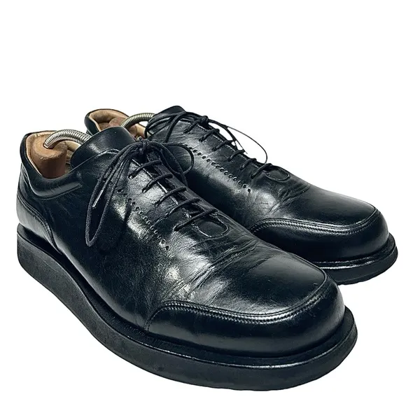 Bally Italy &quot;Rutger&quot; Platform Sneakers Glossy black Leather Men's Sz 10