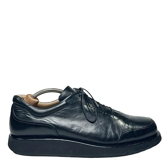 Bally Italy &quot;Rutger&quot; Platform Sneakers Glossy black Leather Men's Sz 10