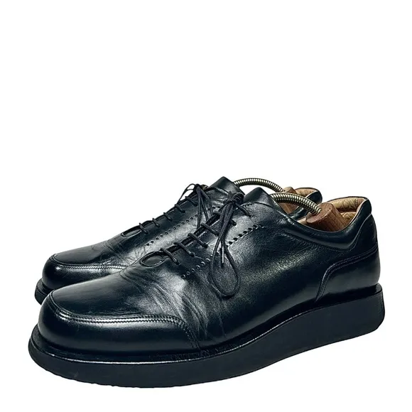 Bally Italy &quot;Rutger&quot; Platform Sneakers Glossy black Leather Men's Sz 10